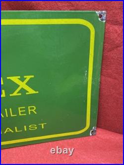 Large Vintage Enamel Sign ROLEX Official Retailer Watch Specialist CROWN Green