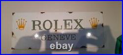 Large Vintage Enamel Sign Rolex Geneva Watches 58cm