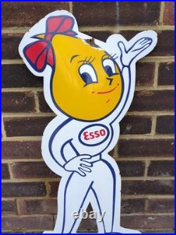 Large Vintage Enamel Steel ESSO Mrs Drip Sign 31.5 X 14