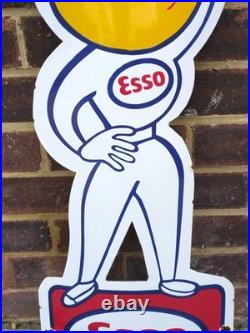 Large Vintage Enamel Steel ESSO Mrs Drip Sign 31.5 X 14