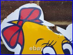 Large Vintage Enamel Steel ESSO Mrs Drip Sign 31.5 X 14