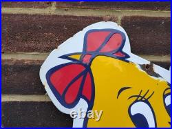 Large Vintage Enamel Steel ESSO Mrs Drip Sign 31.5 X 14