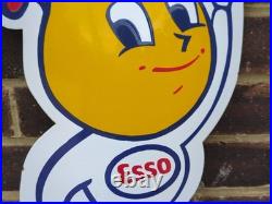 Large Vintage Enamel Steel ESSO Mrs Drip Sign 31.5 X 14