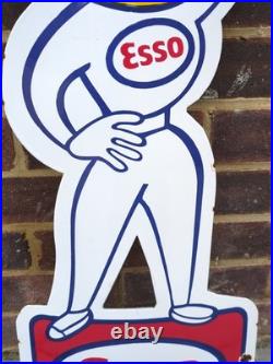 Large Vintage Enamel Steel ESSO Mrs Drip Sign 31.5 X 14