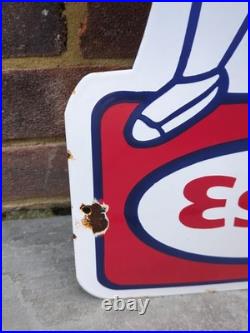 Large Vintage Enamel Steel ESSO Mrs Drip Sign 31.5 X 14