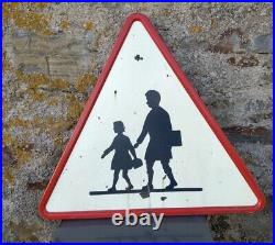 Large Vintage French Enamel School Sign 1971
