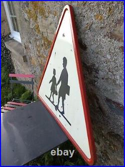 Large Vintage French Enamel School Sign 1971