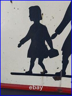Large Vintage French Enamel School Sign 1971