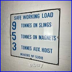 Large Vintage Industrial Enamel Sign from a Factory