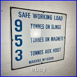 Large Vintage Industrial Enamel Sign from a Factory