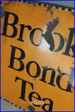 Large Vintage Kitchen Shop Advertising Brooke Bond Tea Enamel Sign