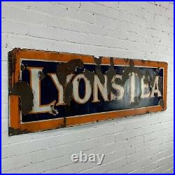 Large Vintage LYONS TEA Enamel Sign