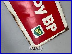 Large Vintage Lubrication By Bp Enamel Sign