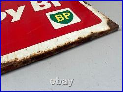 Large Vintage Lubrication By Bp Enamel Sign