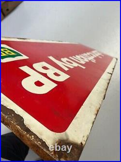 Large Vintage Lubrication By Bp Enamel Sign