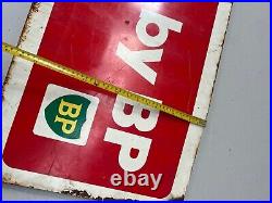 Large Vintage Lubrication By Bp Enamel Sign