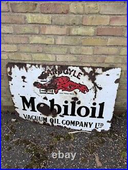 Large Vintage Mobiloil Enamel Sign