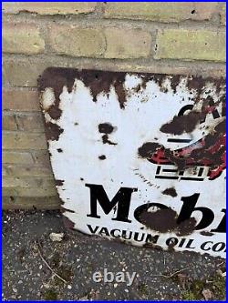 Large Vintage Mobiloil Enamel Sign