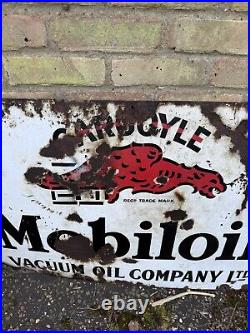 Large Vintage Mobiloil Enamel Sign