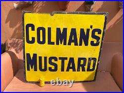 Large Vintage Original Colman's Mustard Enamel Sign