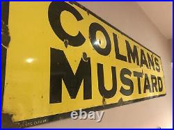 Large Vintage Original Colmans Mustard Enamel Sign