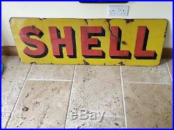 Large Vintage SHELL Enamel Sign