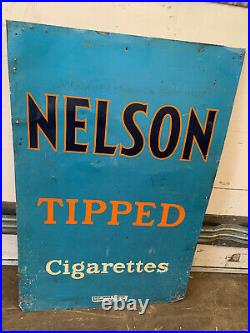 Large vintage enamel metal sign'NELSON TIPPED cigarettes' SSE230422C