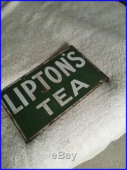 Liptons Tea Advert Sign Vintage Retro ENAMEL METAL TIN SIGN WALL PLAQUE