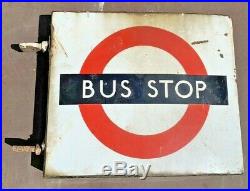 London Bus stop sign Original Vintage Enamel