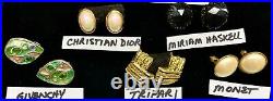 Lot15 Pair Vintage All Signed Designer Earrings Dior-joan Rivers-erwin Pearl++