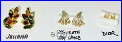 Lot15 Pair Vintage All Signed Designer Earrings Dior-kjl-joan Rivers-st. John++