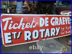 Lovely Vintage French Enamel Ticket Sign
