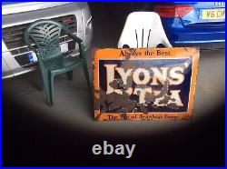 Lyon's tea, large original enamel sign, lovely big sign