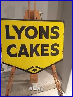 Lyons Cakes Enamel Sign Advertising Old Rare Collectable Antique Sign Vintage