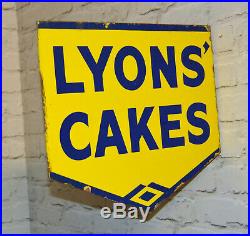 Lyons Cakes enamel sign advertising mancave garage metal vintage retro kitchen