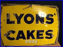 Lyons Cakes, large enamel advertising sign Vintage 1940's