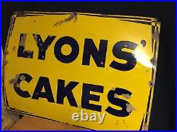 Lyons Cakes, large enamel advertising sign Vintage 1940's