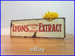Lyons Coffee Chicory Extract Enamel Sign Cakes Tea Lipton cafe vintage antique