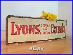 Lyons Coffee Chicory Extract Enamel Sign Cakes Tea Lipton cafe vintage antique