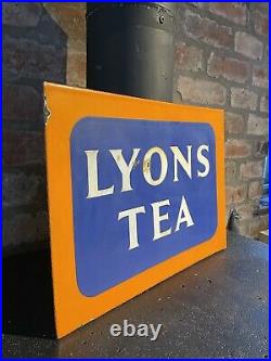 Lyons Tea Enamel Sign Original Old Rare Advertising Antique Collectable Vintage
