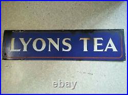 Lyons Tea Vintage Advertising Enamel Sign. Good Condition. Railwayana