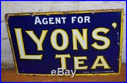 Lyons tea enamel sign advertising mancave garage metal vintage retro kitchen ant
