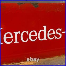 MERCEDES-BENZ Enamel Sign 23.6x7.9 (60x20cm) Nice Dealership Vintage Rare Decor