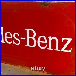 MERCEDES-BENZ Enamel Sign 23.6x7.9 (60x20cm) Nice Dealership Vintage Rare Decor