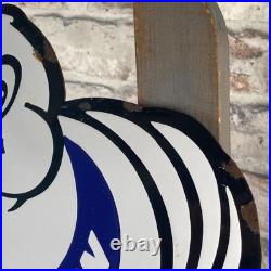 MICHELIN Enamel Sign 16.5x15.4 (42x39cm) Rare Vintage Service Car Tyres Signage MICHELIN Enamel Sign 16.5x15.4 (42x39cm) Rare Vintage Service Car Tyres Signage