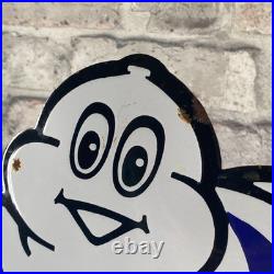 MICHELIN Enamel Sign 16.5x15.4 (42x39cm) Rare Vintage Service Car Tyres Signage MICHELIN Enamel Sign 16.5x15.4 (42x39cm) Rare Vintage Service Car Tyres Signage