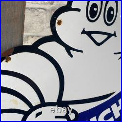MICHELIN Enamel Sign 16.5x15.4 (42x39cm) Rare Vintage Service Car Tyres Signage MICHELIN Enamel Sign 16.5x15.4 (42x39cm) Rare Vintage Service Car Tyres Signage