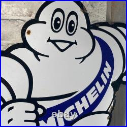 MICHELIN Enamel Sign 16.5x15.4 (42x39cm) Rare Vintage Service Car Tyres Signage MICHELIN Enamel Sign 16.5x15.4 (42x39cm) Rare Vintage Service Car Tyres Signage