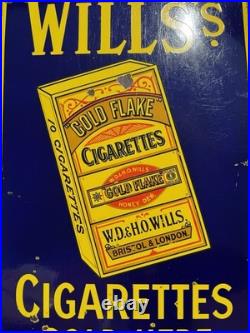 MINT Wills Gold Flake Enamel Sign Vintage Advertising