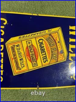 MINT Wills Gold Flake Enamel Sign Vintage Advertising